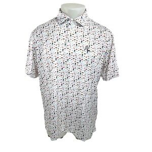 Rhoback Grillmaster Polo XXL White BBQ Print Performance Golf Shirt